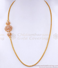 Glittering American Diamond Mopu Gold Thali Chains MCH1451 Glittering American Diamond Mopu Gold Thali Chains MCH1451