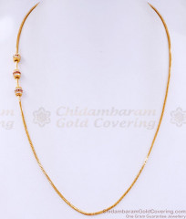 Ruby White Stone Ball Mugappu Gold Plated Thali Chain MCH1458 Ruby White Stone Ball Mugappu Gold Plated Thali Chain MCH1458