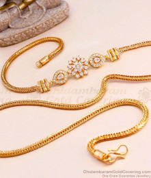 Stylish Flower Design Diamond Mugappu Side Pendant MCH1463 Stylish Flower Design Diamond Mugappu Side Pendant MCH1463