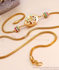 New Model Gold Plated Mugappu Thali Chain Enamel Design MCH1474 New Model Gold Plated Mugappu Thali Chain Enamel Design MCH1474