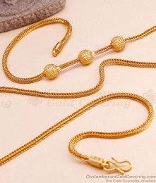 30 Inch Long 1 Gram Gold Ball Mugappu Plain Thali Chain MCH1484-Lg 30 Inch Long 1 Gram Gold Ball Mugappu Plain Thali Chain MCH1484-Lg