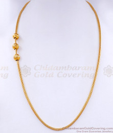 Daily Wear Gold Plated Ball Mugappu Thali Chain Without Stone MCH1485 Daily Wear Gold Plated Ball Mugappu Thali Chain Without Stone MCH1485