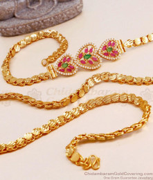 Beautiful Heart Shaped Gold Mugappu Chain Bollywood Fashion MCH1506 Beautiful Heart Shaped Gold Mugappu Chain Bollywood Fashion MCH1506
