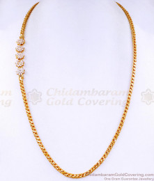 Attractive White Stone Flower Design Mugappu Chain With Price MCH1513 Attractive White Stone Flower Design Mugappu Chain With Price MCH1513
