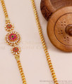 Bollywood Fashion Cz Stone Gold Plated Floral Mugappu Chain MCH1519