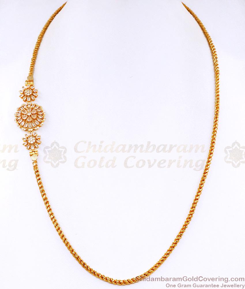 Stylish 1 Gram Gold Micro Plated Mugappu White Stone Design For Women MCH1520
