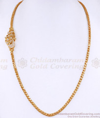 Trendy Peacock Design Diamond Mugappu Chain Gold Model MCH1522 Trendy Peacock Design Diamond Mugappu Chain Gold Model MCH1522