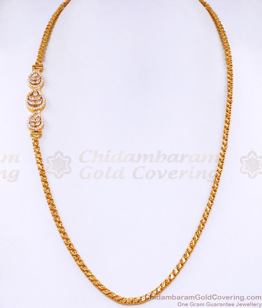 Full White Stone Gold Mugappu Thali Chain Designs With Price Online MCH1524