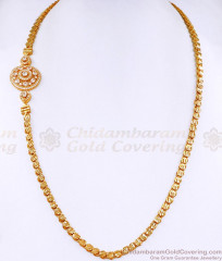 Unique Side Pendant Mugappu Thali Chain With White Stone MCH1526 Unique Side Pendant Mugappu Thali Chain With White Stone MCH1526