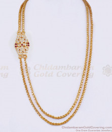 Real Gold Design Two Line Impon Thali Chain For Women MCH1527 Real Gold Design Two Line Impon Thali Chain For Women MCH1527