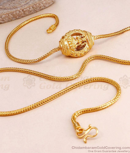 Traditional Lakshmi Side Pendant Gold Plated Thali Chain MCH1553