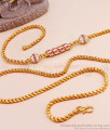 New Model Gold Plated Spiral Mugappu Chain With Ruby Stone MCH1563 New Model Gold Plated Spiral Mugappu Chain With Ruby Stone MCH1563
