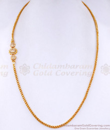 Beautiful Floral Design Diamond Mugappu Gold Plated Thali Chain MCH1565 Beautiful Floral Design Diamond Mugappu Gold Plated Thali Chain MCH1565