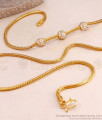Latest White Stone Ball Mugappu Chain 1 Gram Gold Jewelry Design MCH1569 Latest White Stone Ball Mugappu Chain 1 Gram Gold Jewelry Design MCH1569