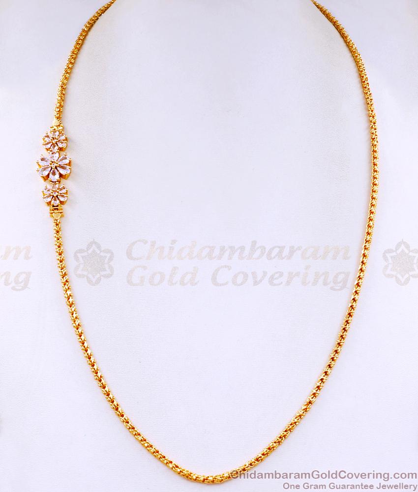 Stylish Gold Plated Thali Chain Diamond Mugappu Design MCH1581 Stylish Gold Plated Thali Chain Diamond Mugappu Design MCH1581
