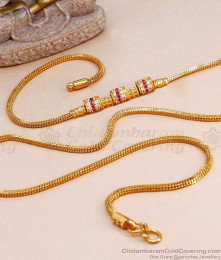 Light Weight Designer Gold Mugappu Chain With Stones MCH1590