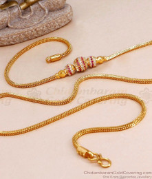 High Quality Ruby 3 Ball Side Pendant Gold Plated Mugappu Designs MCH1595
