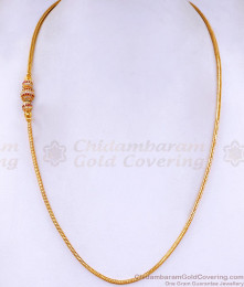 High Quality Ruby 3 Ball Side Pendant Gold Plated Mugappu Designs MCH1595
