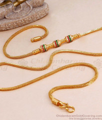 Buy Mugappu Chain Multi Stone Designs 1 Gram Gold Jewelry MCH1597 Buy Mugappu Chain Multi Stone Designs 1 Gram Gold Jewelry MCH1597