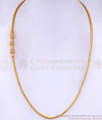 New Model Fancy Gold Plated Mugappu Chain White Stone Design MCH1598 New Model Fancy Gold Plated Mugappu Chain White Stone Design MCH1598