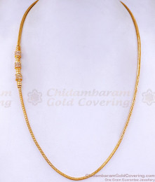 New Model Fancy Gold Plated Mugappu Chain White Stone Design MCH1598