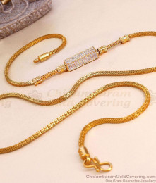 Latest One Gram Gold Thali Diamond Muggapu Chain MCH1601