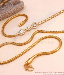 Stylish American Diamond Mugappu Design Gold Thali Chain MCH1606