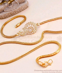 Beautiful White Stone Peacock Mugappu Thali Chain Shop Online MCH1609