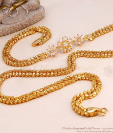 Trendy Gold Imitation White Stone Floral Mopu 2 Line Heart Chain MCH1612