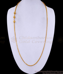 30 Inch Long Plain Ball Mugappu Thali Chain 1 Gram Gold Jewelry MCH1617-Lg
