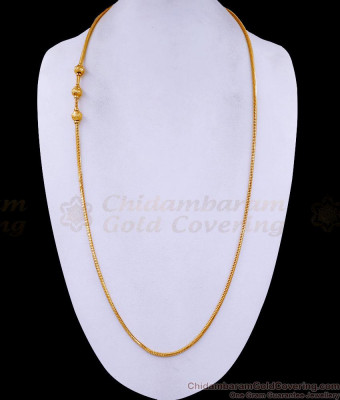 30 Inch Long Plain Ball Mugappu Thali Chain 1 Gram Gold Jewelry MCH1617-Lg