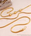 Pure One Gram Gold Ball Mugappu Plain Thali Chain For Daily Wear MCH1619 Pure One Gram Gold Ball Mugappu Plain Thali Chain For Daily Wear MCH1619