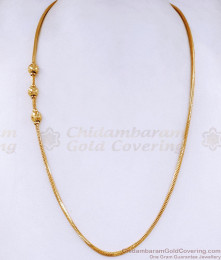 Pure One Gram Gold Ball Mugappu Plain Thali Chain For Daily Wear MCH1619
