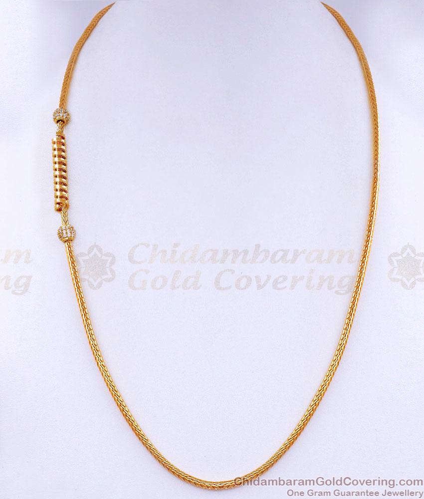 Trendy White Stone Ball Spiral Gold Mugappu Collection For Women MCH1620 Trendy White Stone Ball Spiral Gold Mugappu Collection For Women MCH1620