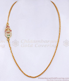 Traditional Lakshmi Design Gati Stone Impon Mugappu Chain For Women MCH1625