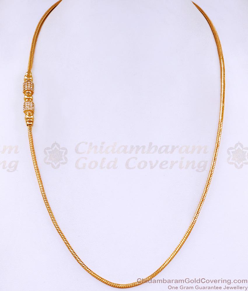 New Arrival Gold Plated White Stone Side Pendant Thali Chain MCH1633 New Arrival Gold Plated White Stone Side Pendant Thali Chain MCH1633
