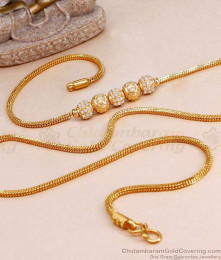 Stylish Full White Stone Ball Mugappu Thali Chain For Women Online MCH1637