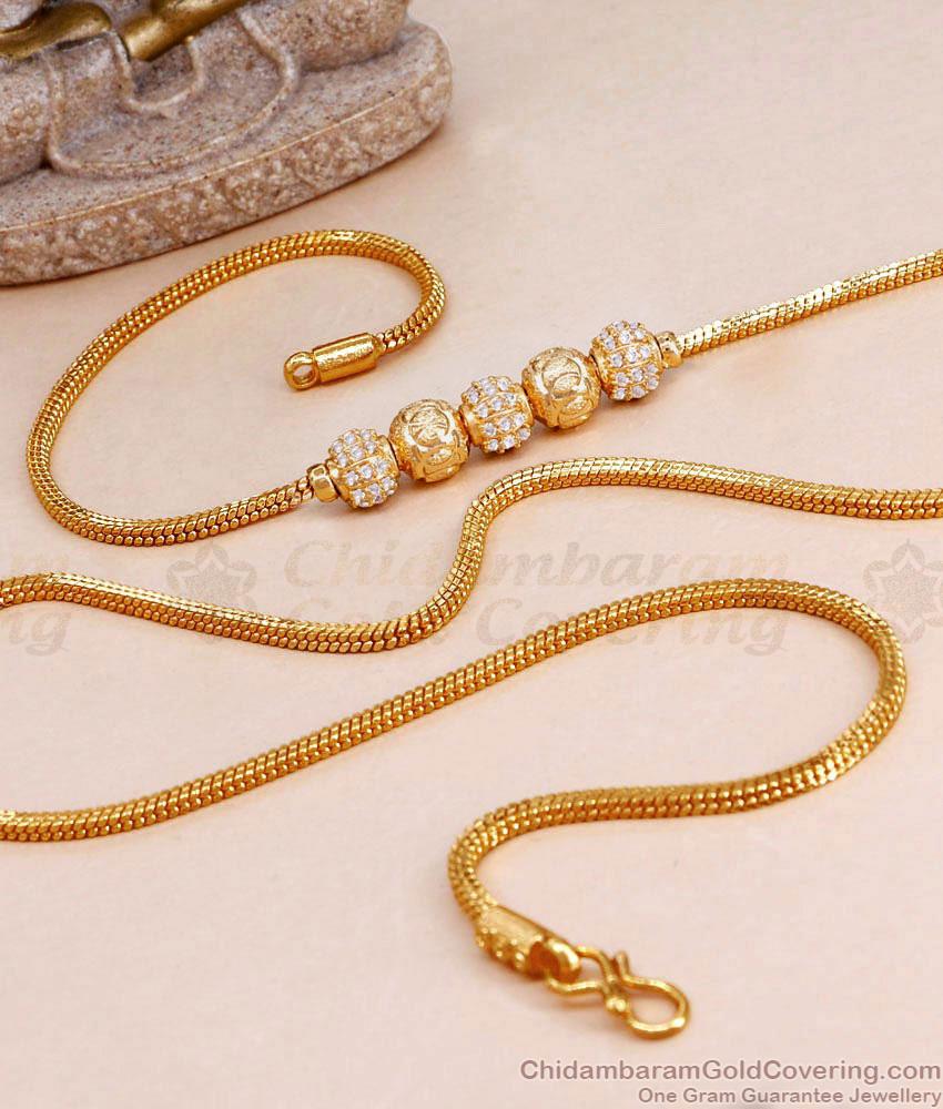 Stylish Full White Stone Ball Mugappu Thali Chain For Women Online MCH1637 Stylish Full White Stone Ball Mugappu Thali Chain For Women Online MCH1637