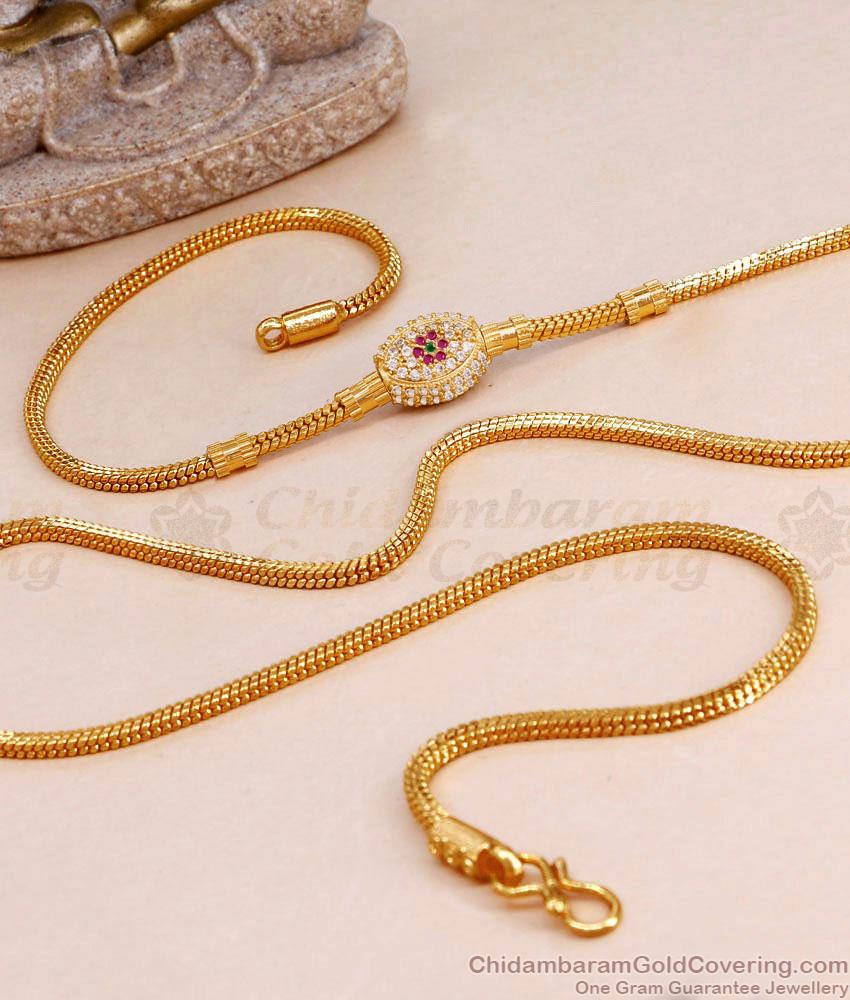 Multi Ad Stone Ball Type Gold Plated Side Pendant Mopu Chain MCH1638 Multi Ad Stone Ball Type Gold Plated Side Pendant Mopu Chain MCH1638