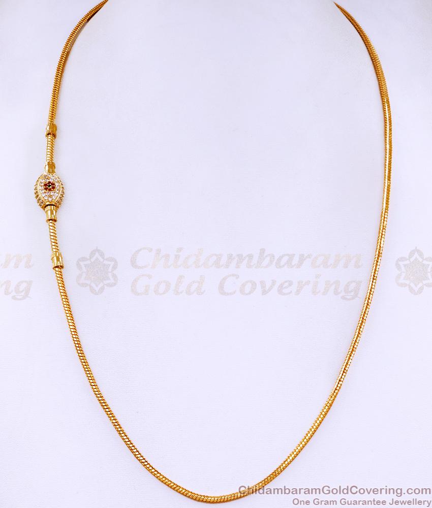 Multi Ad Stone Ball Type Gold Plated Side Pendant Mopu Chain MCH1638 Multi Ad Stone Ball Type Gold Plated Side Pendant Mopu Chain MCH1638