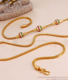 Attractive Micro Gold Plated Ball Mugappu Multi Stone Side Pendant MCH1640