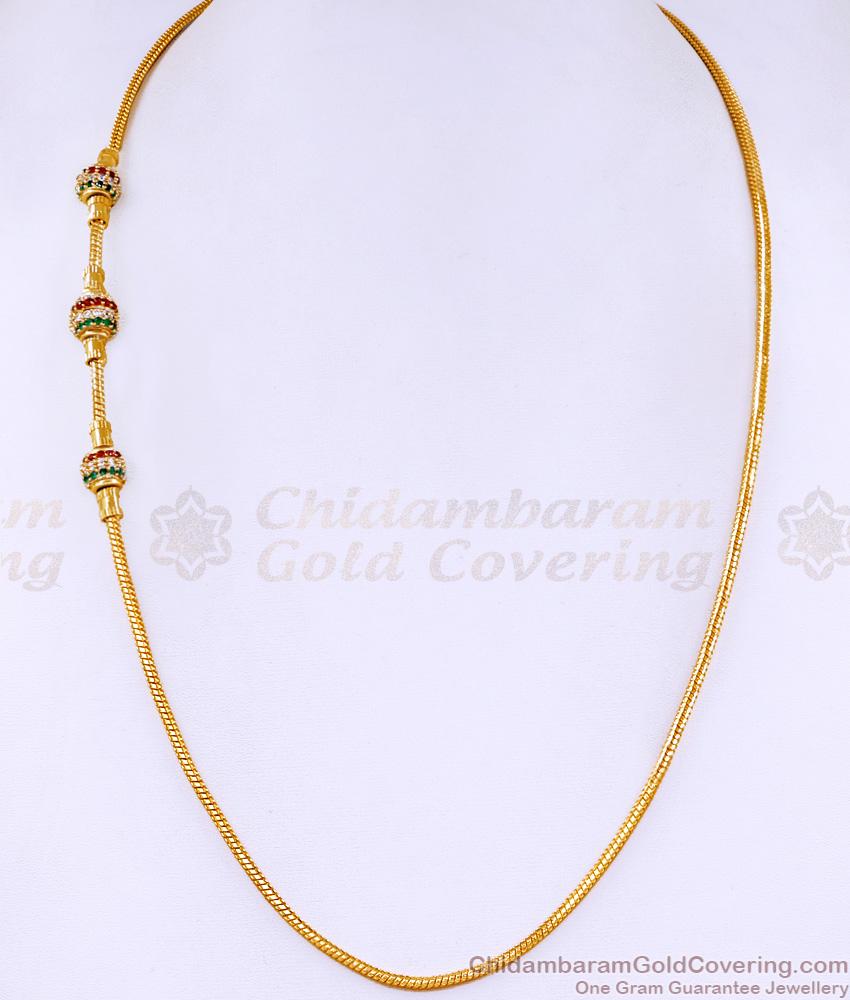 Attractive Micro Gold Plated Ball Mugappu Multi Stone Side Pendant MCH1640 Attractive Micro Gold Plated Ball Mugappu Multi Stone Side Pendant MCH1640