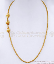 Traditional Plain One Gram Gold Ball Mugappu Chain Designs MCH1650 Traditional Plain One Gram Gold Ball Mugappu Chain Designs MCH1650
