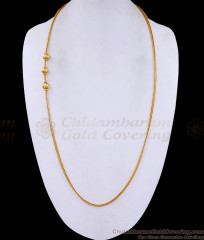 30 Inch Long Traditional Plain One Gram Gold Ball Mugappu Chain Designs MCH1650-Lg