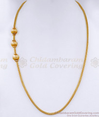 Daily Wear Gold Plated Ball Mugappu Thali Chain Without Stone MCH1651 Daily Wear Gold Plated Ball Mugappu Thali Chain Without Stone MCH1651