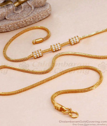 Classic Full White Stone Light Weight Stone Mugappu Chain Designs MCH1654 Classic Full White Stone Light Weight Stone Mugappu Chain Designs MCH1654