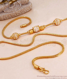 Buy Gold Tone Cz Stone Ball Mugappu Chain Collections For Women MCH1655