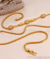 Regular Use White Stone Triple Ball Mugappu Thali Chain For Women MCH1659