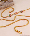 Multi Color Stone Ball Type Gold Imitation Mugappu Chain Online MCH1663 Multi Color Stone Ball Type Gold Imitation Mugappu Chain Online MCH1663