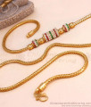 30 Inch Long Multi Stone Gold Imitation Thali Side Pendant Chain MCH1667-Lg